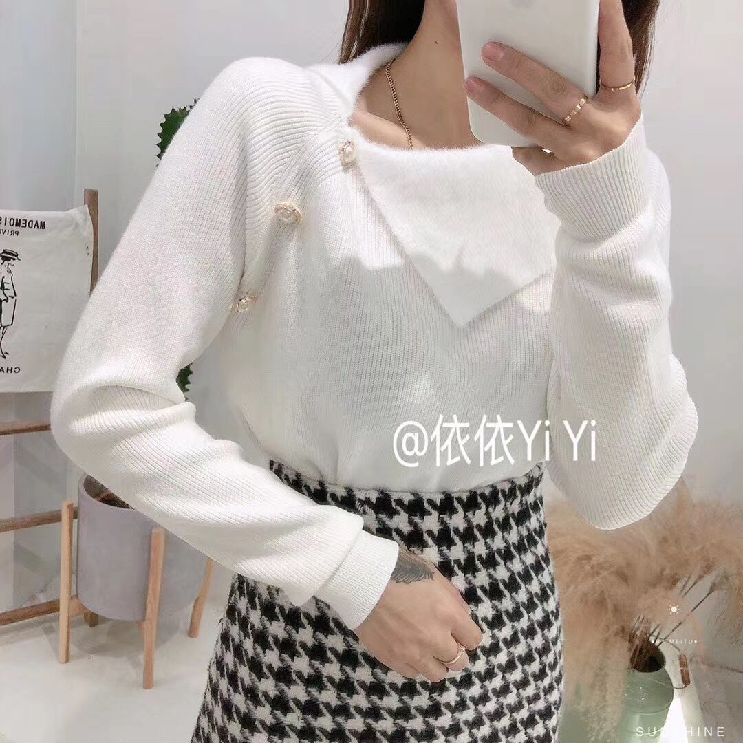 フロントパールリブニット