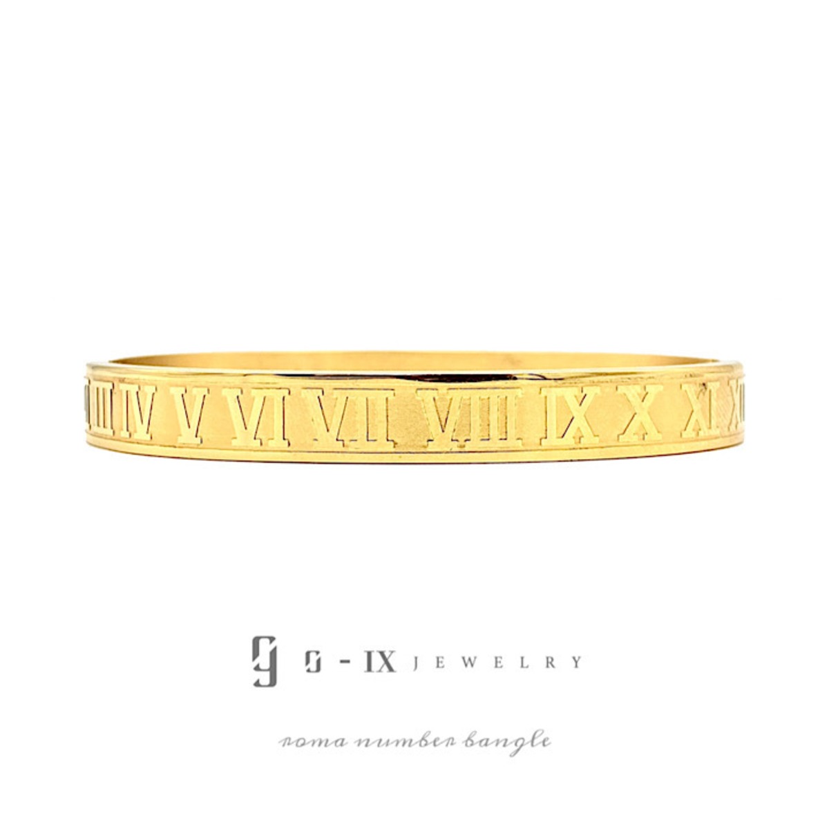 ローマ 数字 バングル ナンバー ブレスレット ゴールド メンズ アクセサリー | 0-IX jewelry