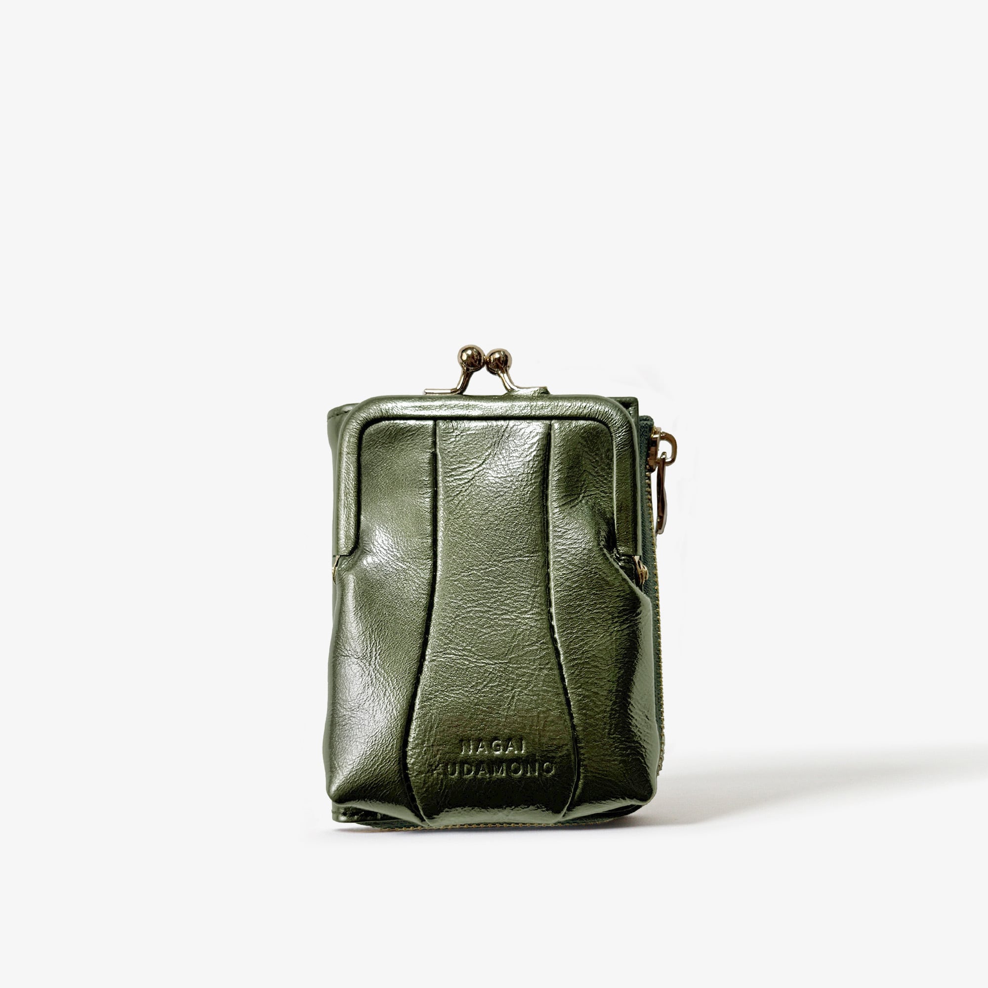 がま口ポーチのお財布 【マスカット】