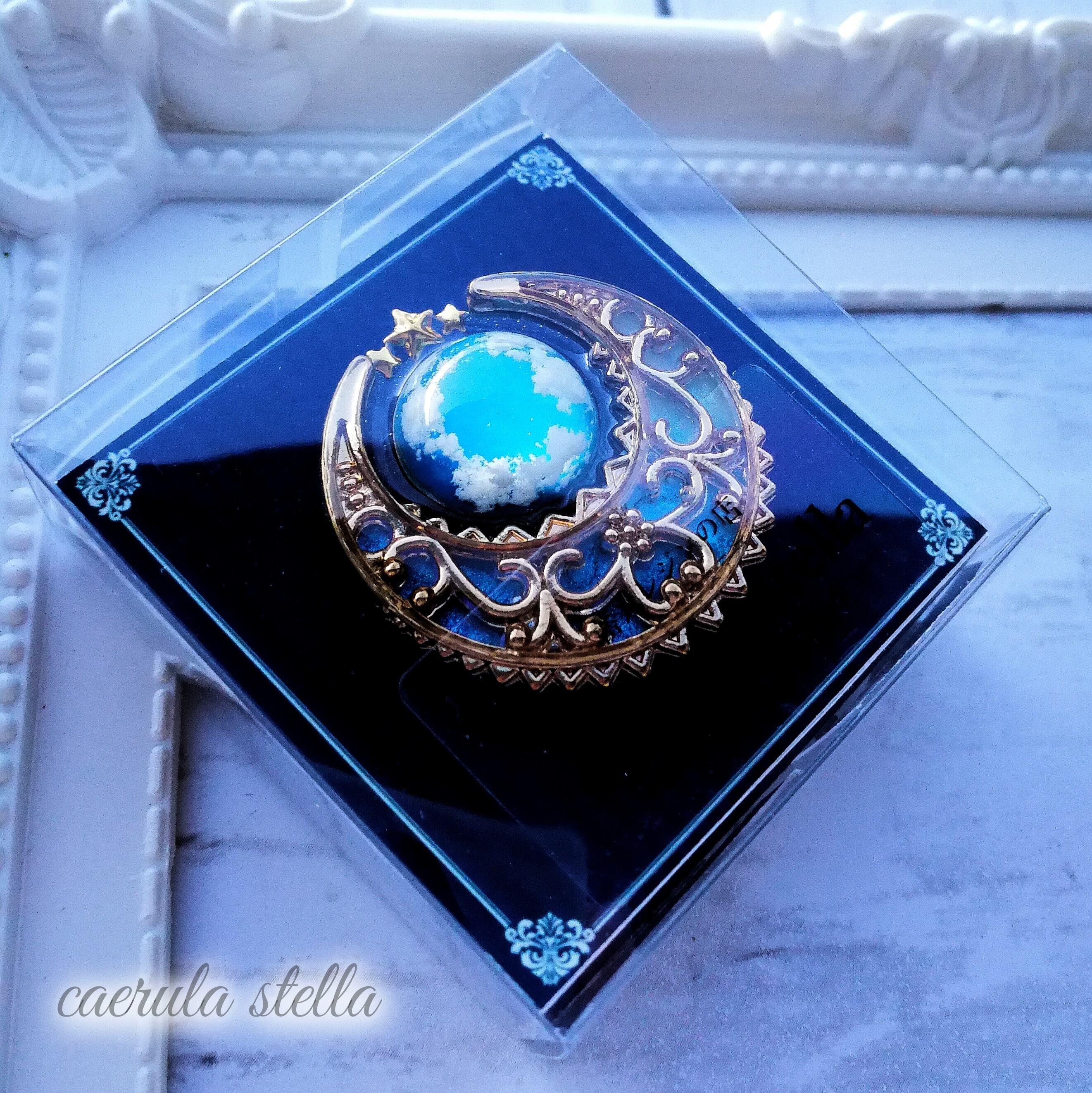 暗闇で光る【 天空 の 紋章 ポニーフック 】 レジン アクセサリー 蓄光
