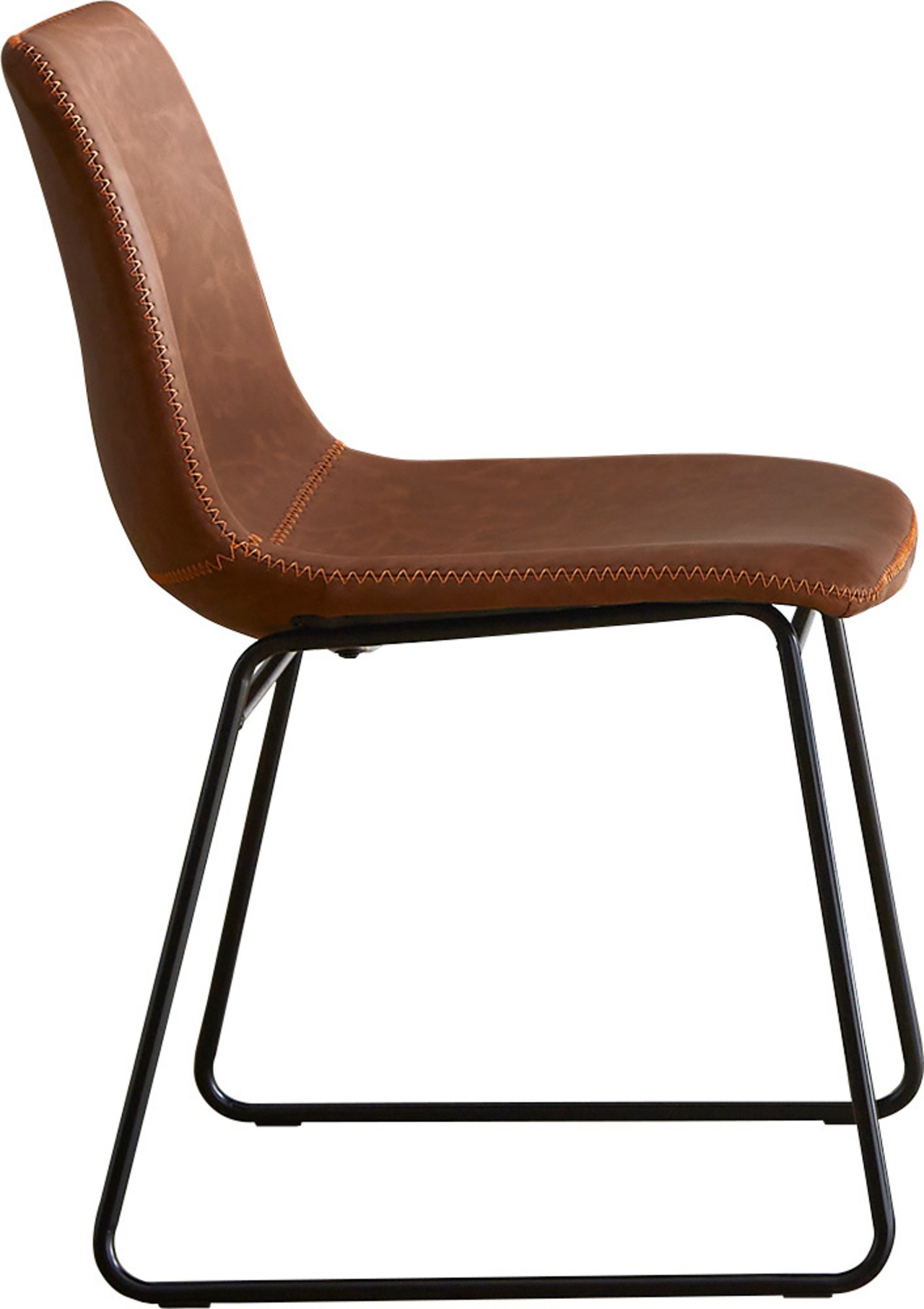 ヴィンテージレザー調 スクエアチェア 2脚セット