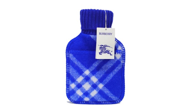 BURBERRY バーバリー チェック柄 湯たんぽ ホットウォーターボトル ウール 天然ゴム イタリア製 ブルー HG/T 2011-2009