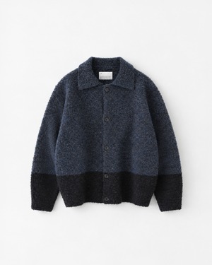VOAAOV MELANGIA KNIT DARK NAVY×BLACK