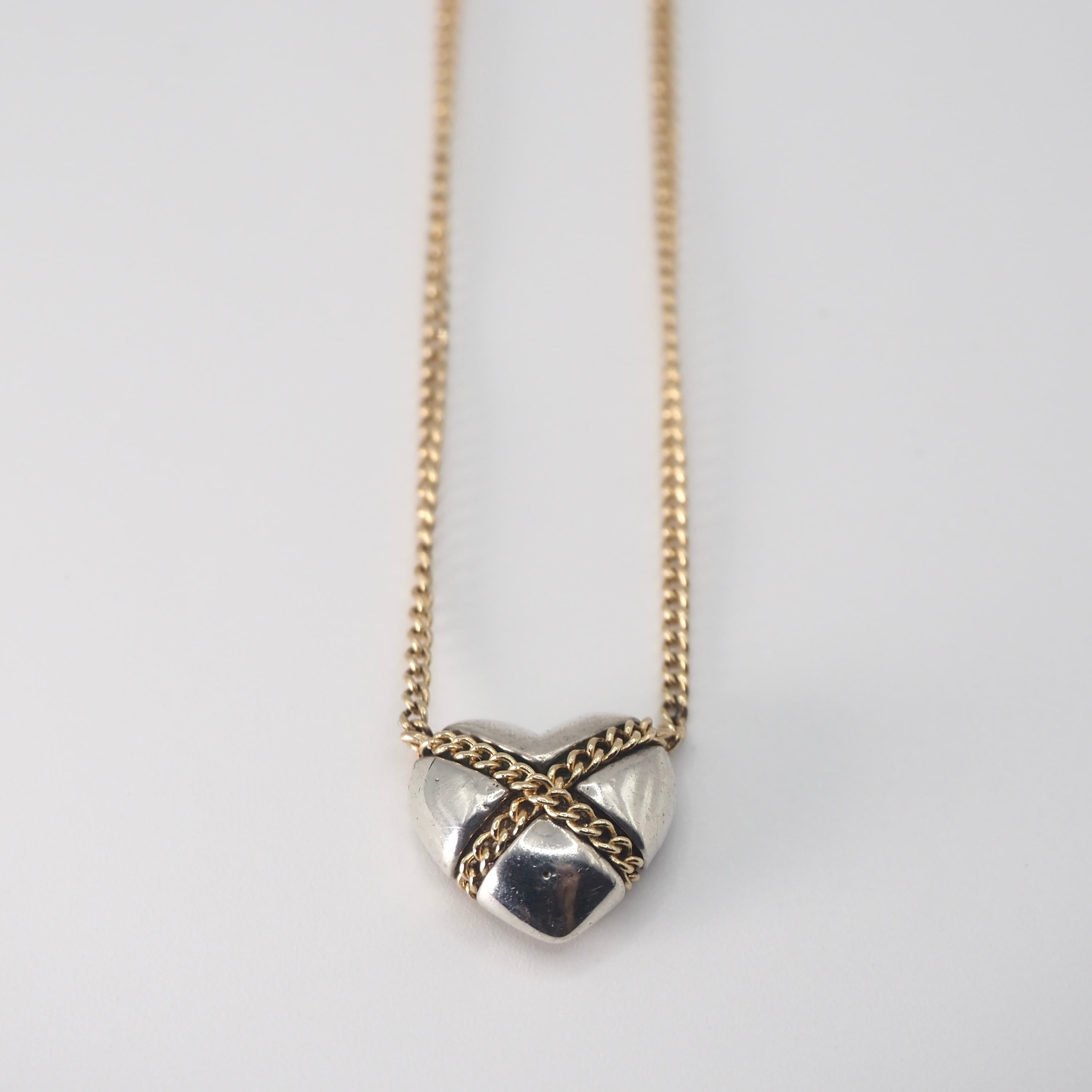 Tiffany&Co. クロスハートネックレス シルバー925 K14 ティファニー