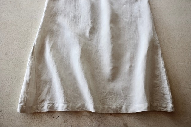 フランス 1900s リネン 空虚な球の遊戯とモノグラムワンピース アンティーク