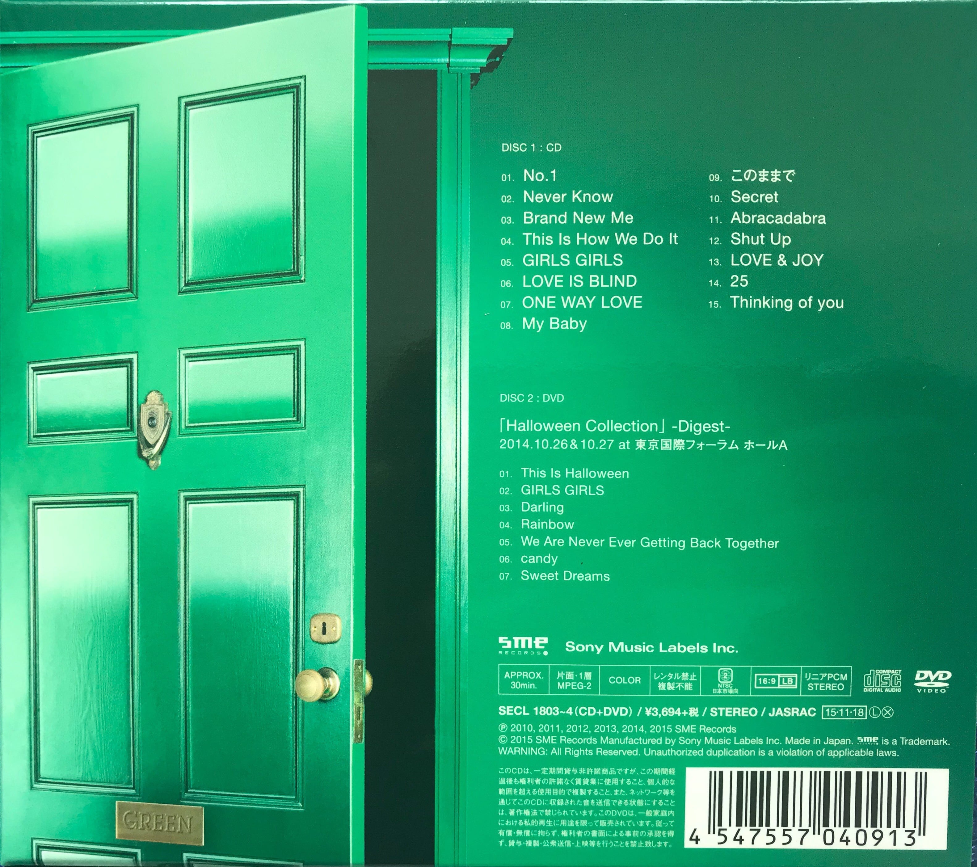西野カナ Secret Collection ~GREEN~(初回生産限定盤)(DVD付) CD+DVD, Limited Edition
