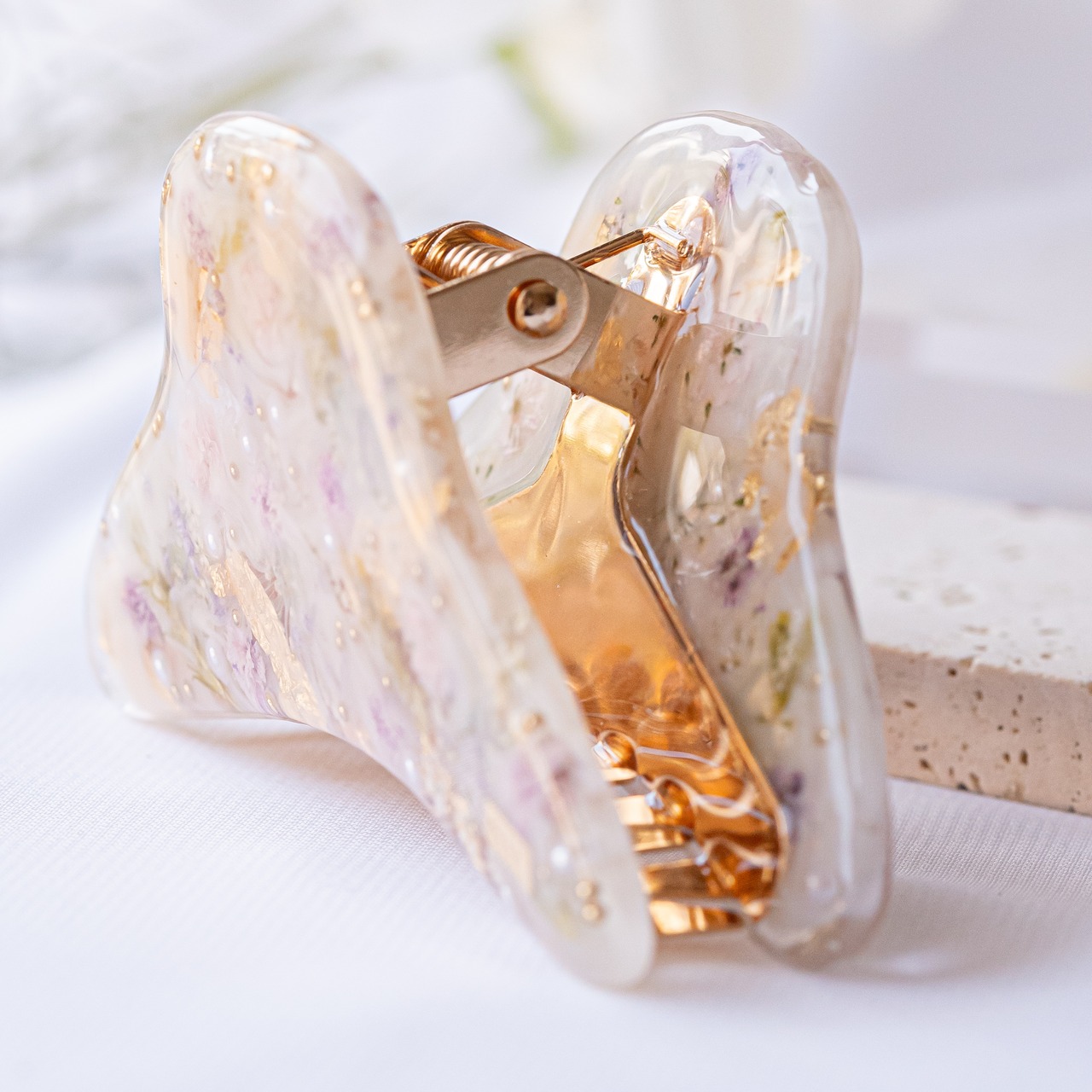 （バンスクリップ・大）candle  / パープルピンク