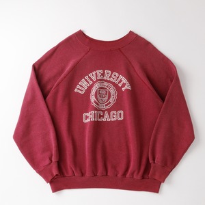 【極美品】80s special vintage champion raglan sweat shirt mint condition "UNIVERSITY CHICAGO" made in USA fade burgundy  ／ 80年代 ヴィンテージ チャンピオン ラグラン  長袖 スウェットシャツ トレーナー USA製 実寸サイズL フェード バーガンディ ミントコンディション