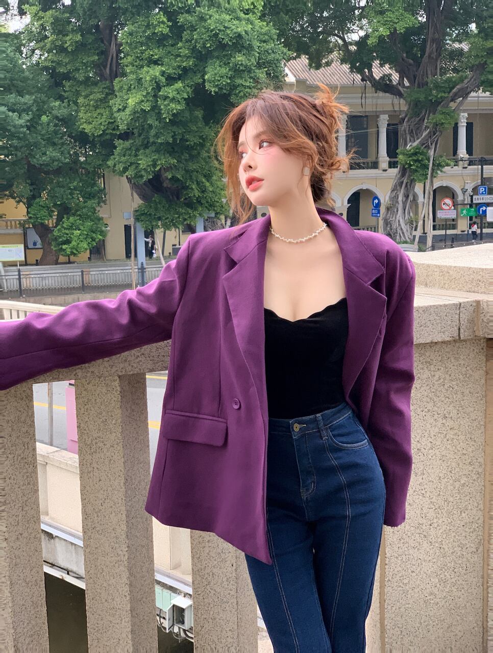 スタンダードスタイルルーズジャケット オータムウィンターカジュアルトップス レトロ 秋物 冬物 ブラックストロベリース34537668182