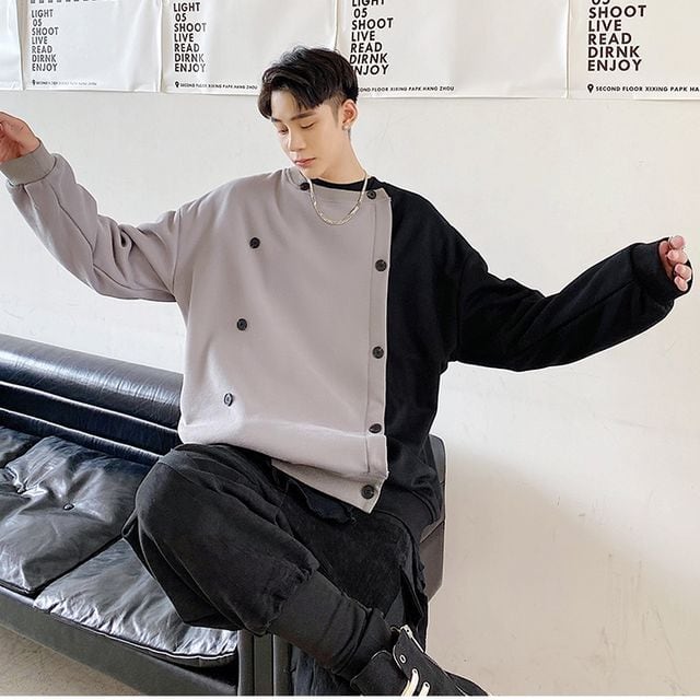 韓国　トップス　レース　グレー　ツートンカラー 韓国 トップス レース グレー ツートンカラー トップス（グレー系）を