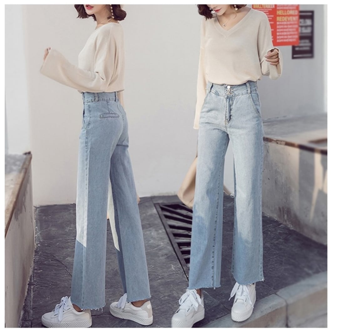 パンツ ボトムス ジーンズ ワイド グラフィック ロング S/L Z-20280 ボトムス ワイドパンツ ストレートパンツ ロングパンツ