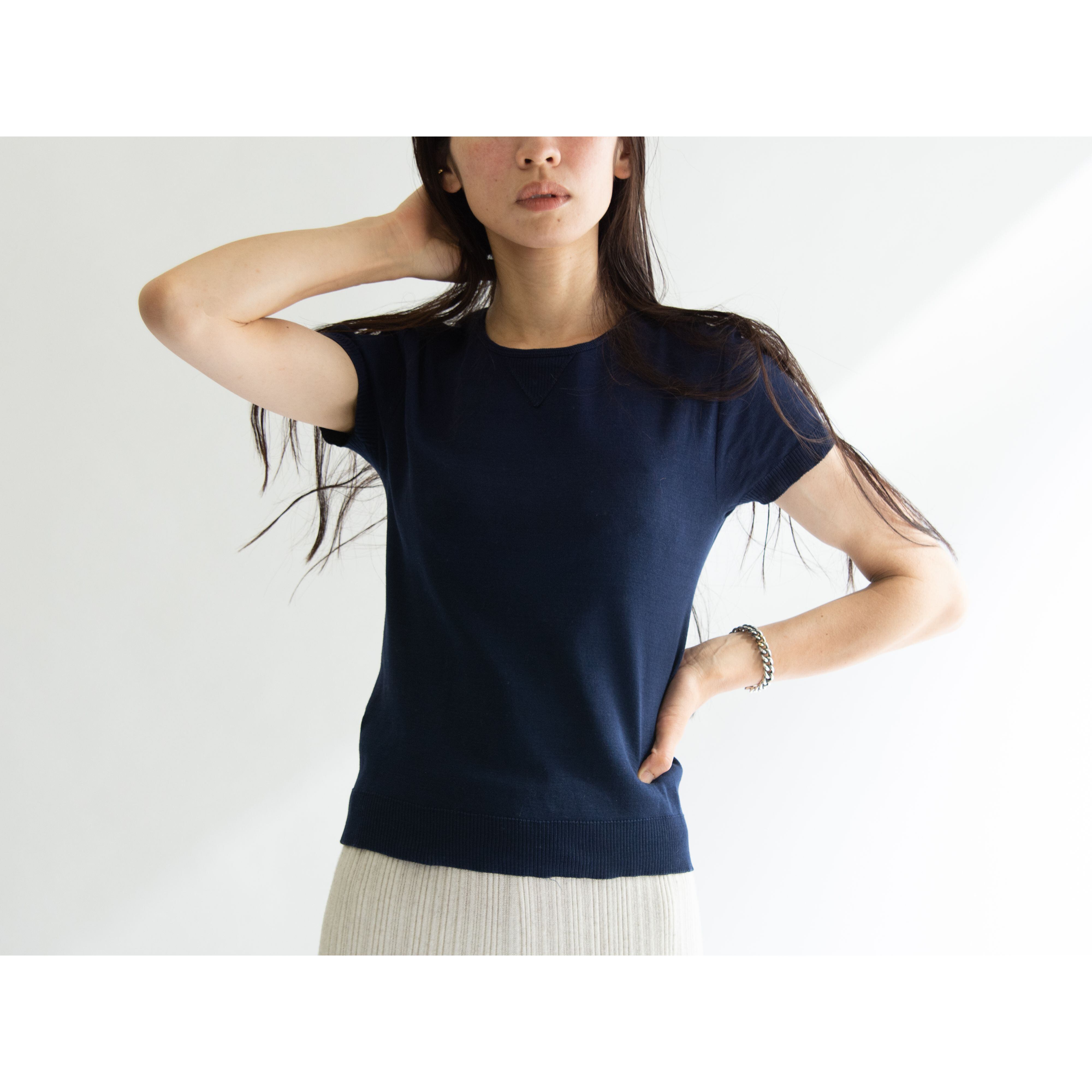 【Made in France】100% Cotton H/S Knit T-Shirts（フランス製 コットン半袖 ニットTシャツ）