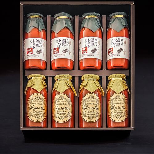 【贈答用】ロゾリオ ピッコロ コパー&食べる濃厚トマトジュース 各4本 160ml×8本セット