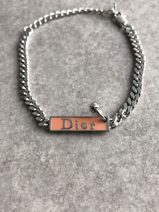Christian Dior クリスチャン ディオール ブレスレット シルバー ロゴプレート vintage ヴィンテージ オールド z7c5g4