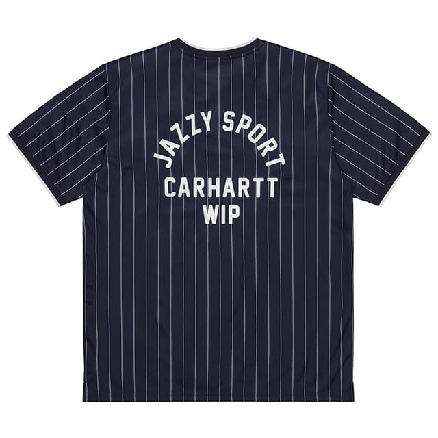 【Carhartt WIP】Carhartt WIP × Jazzy Sport Jersey Tシャツ（ネイビー ストライプ）