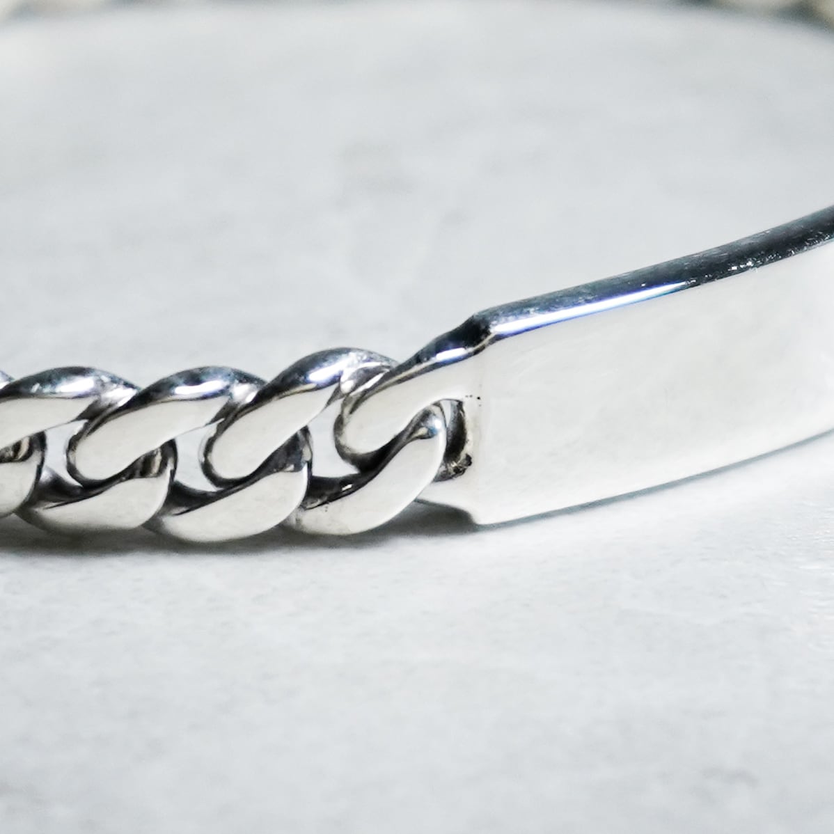 British Vintage ID Chain Bracelet イギリス ヴィンテージ シルバー