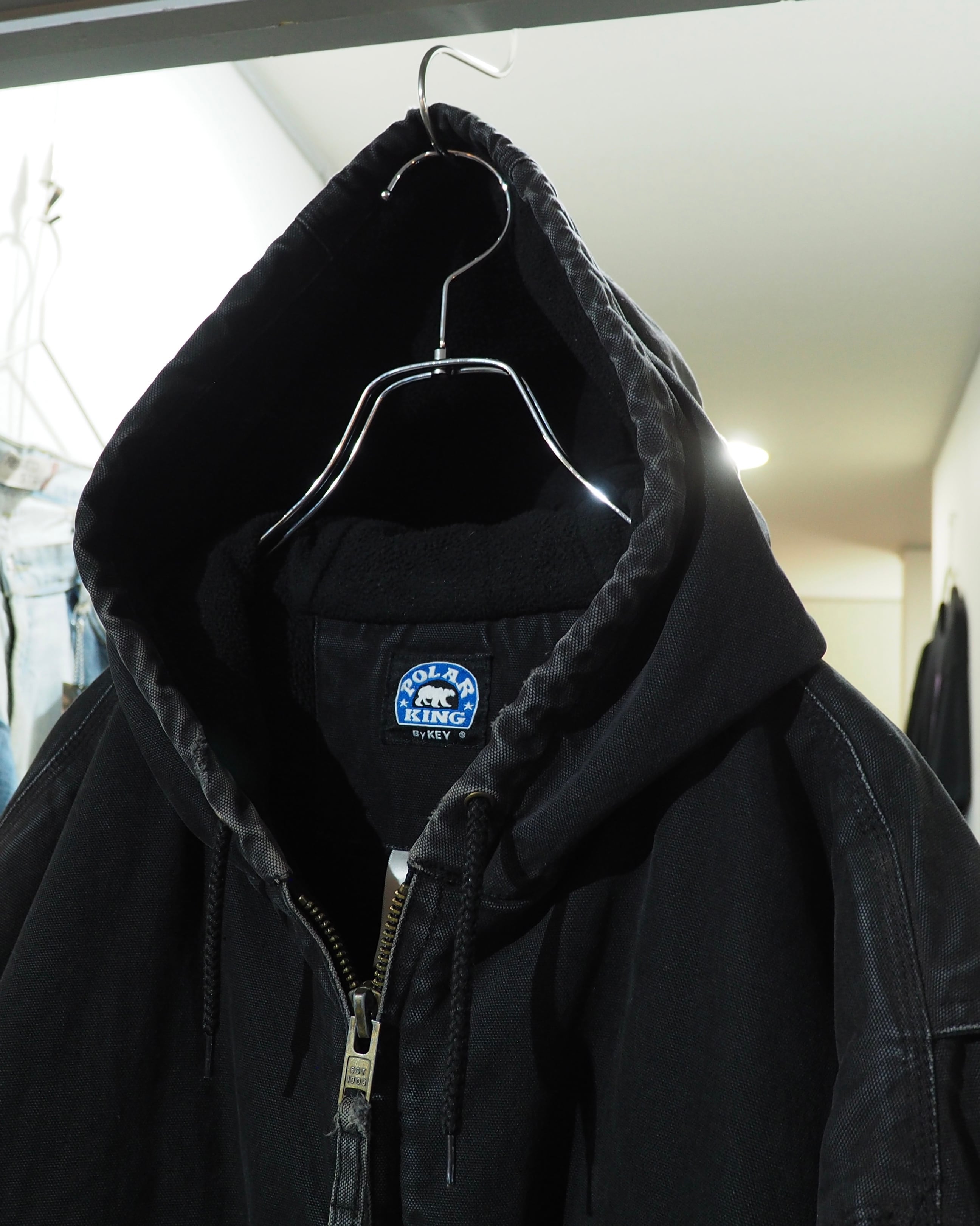 " Special - 墨黒 " Beautiful Fade × Aging Vintage Loose Active Jacket