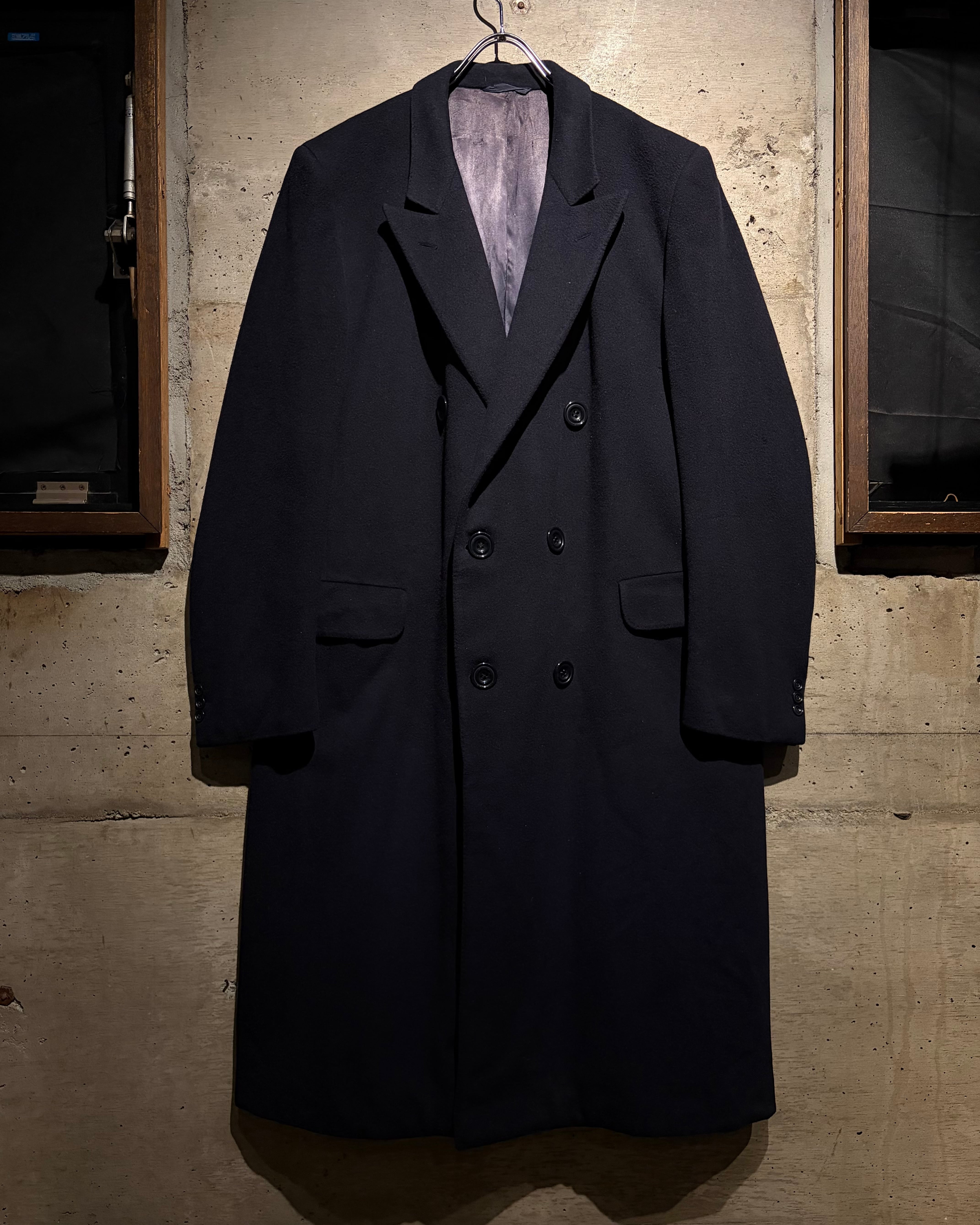 Caka】80's “Ermenegildo Zegna” Navy Color Vintage Double Breasted