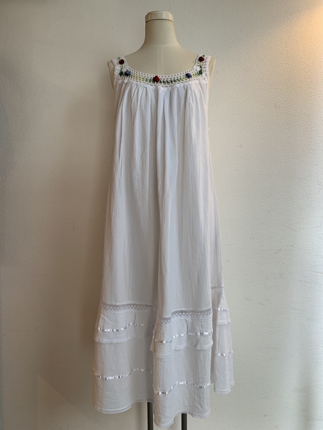 1970's Crochet Neck Tiered One-Piece