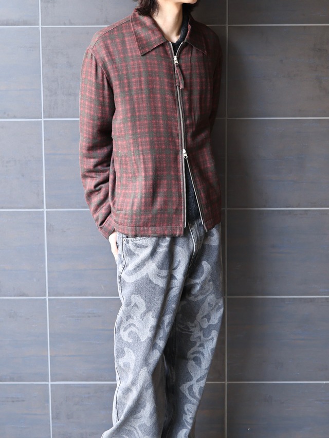 【26aw/ROLDSKOV】zip up slim shirt egadi check