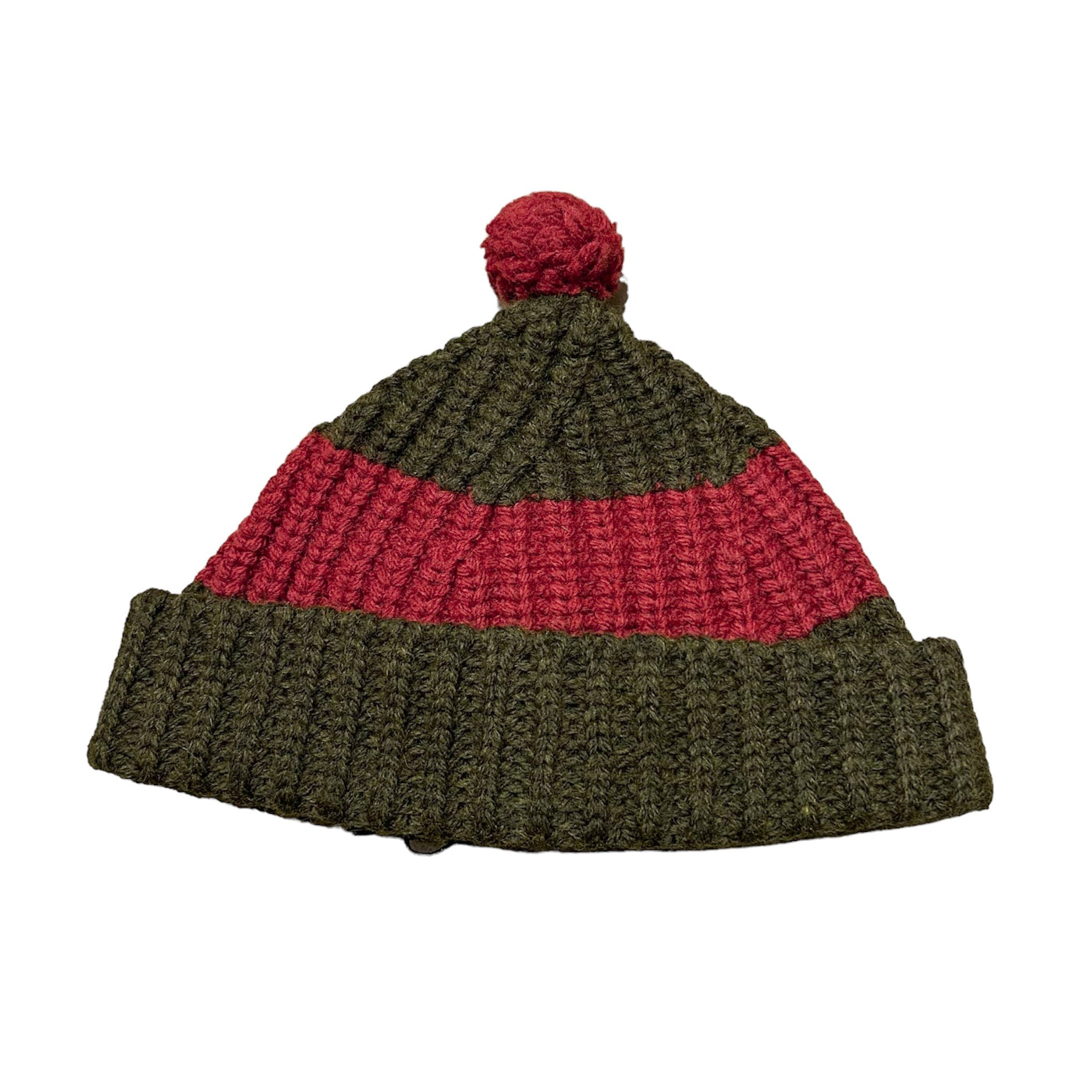 Nigel Cabourn / STRIPED POM POM BEANIE Green ナイジェルケーボン