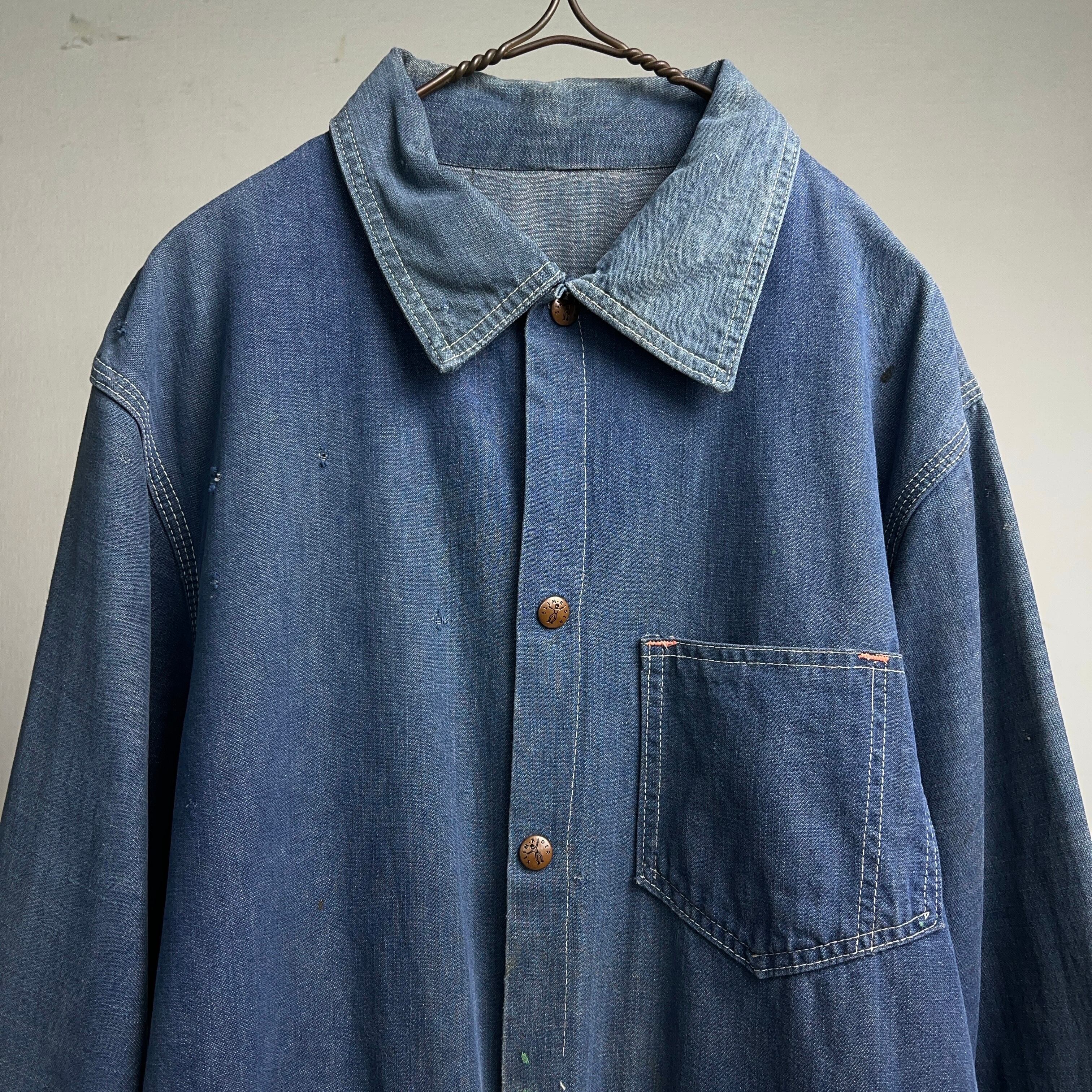 1970's VAT DYE DENIM CHORE JACKET 70年代 バットダイデニム