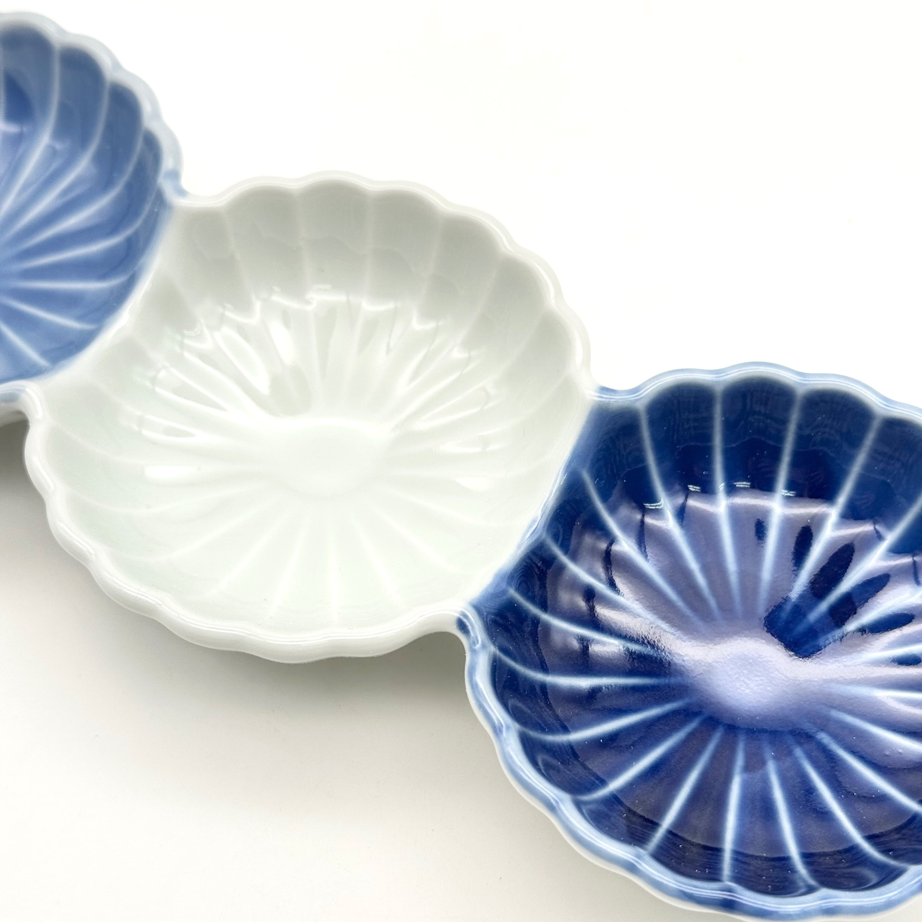 染濃淡 菊型三連皿 | 24to3［西富陶磁器オンラインストア 有田焼