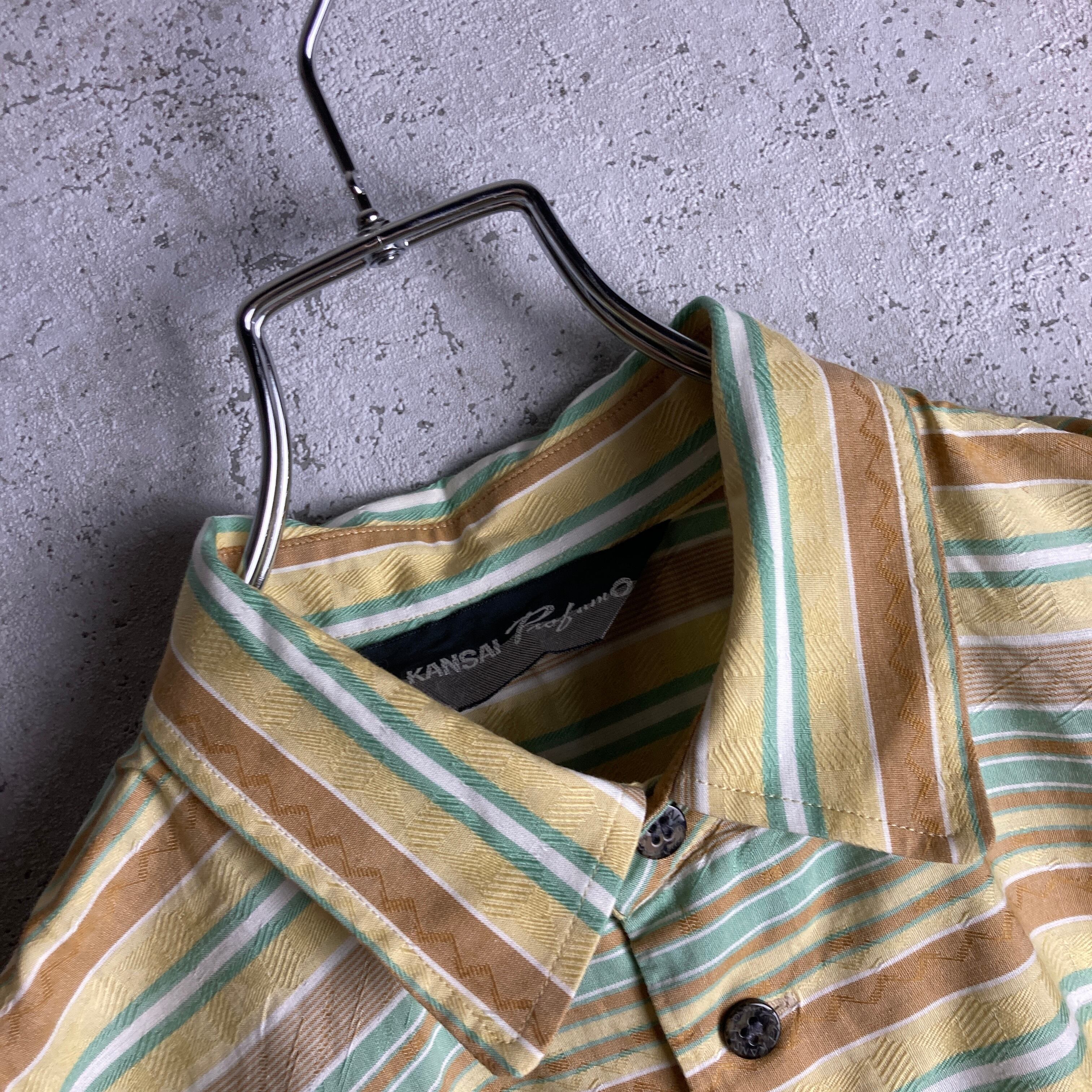 90s~ KANSAI YAMAMOTO 山本寛斎 switching stripe L/S shirts