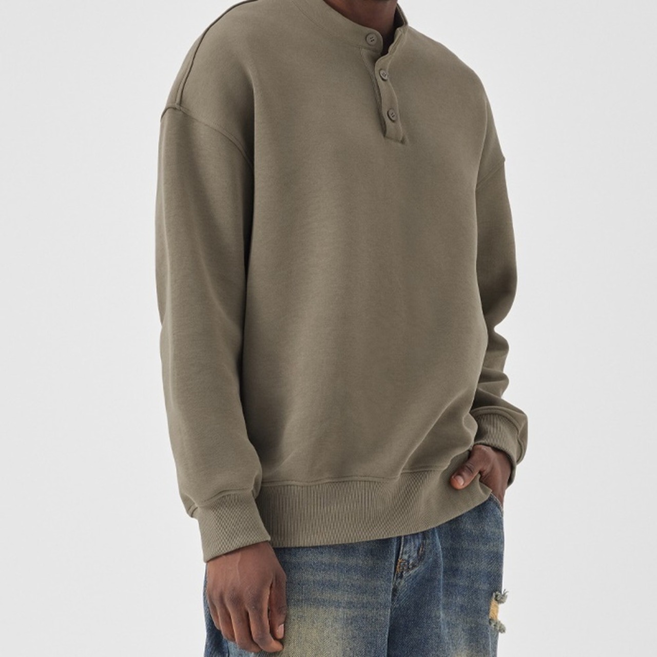 ヘンリーカラー薄手スウェット　942