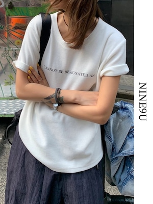 letter round-neck casual t-shirt 2color【NINE7473】