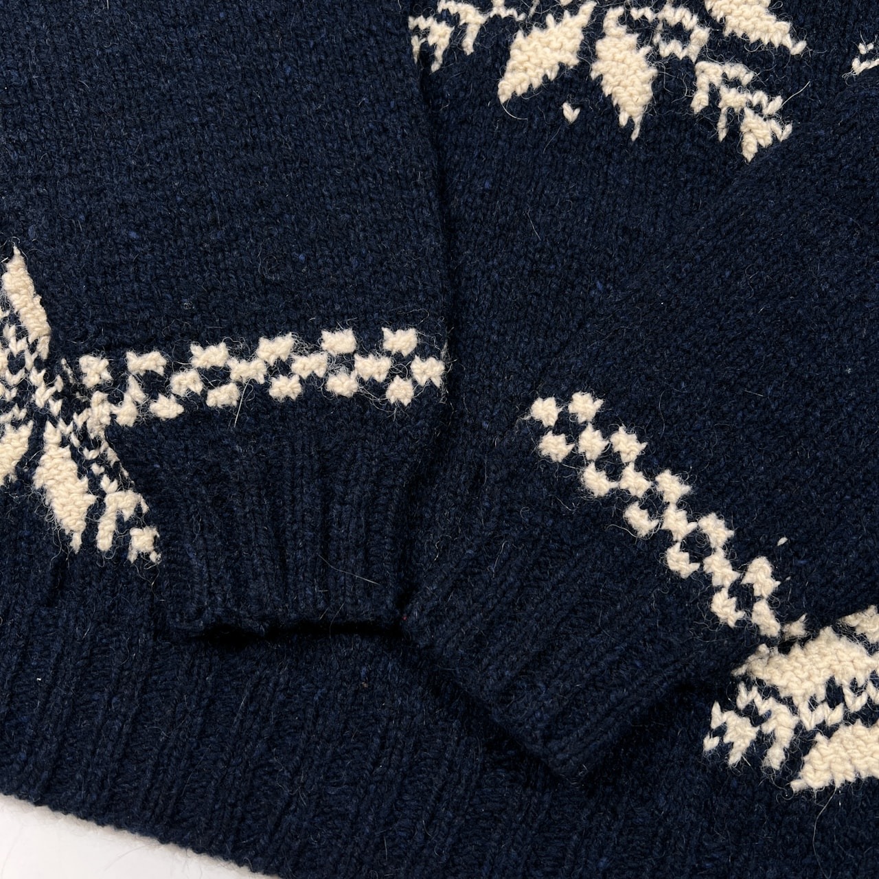 NEWYOKER ニューヨーカー ノルディック 結晶柄 アルパカ混 ウールニットセーター サイズ M /ネイビー/レディース