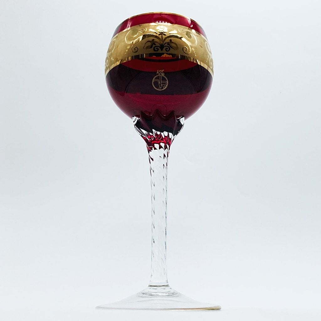 ベネチアングラス ムラノ イタリア ワイングラス レッド ゴールド ...
