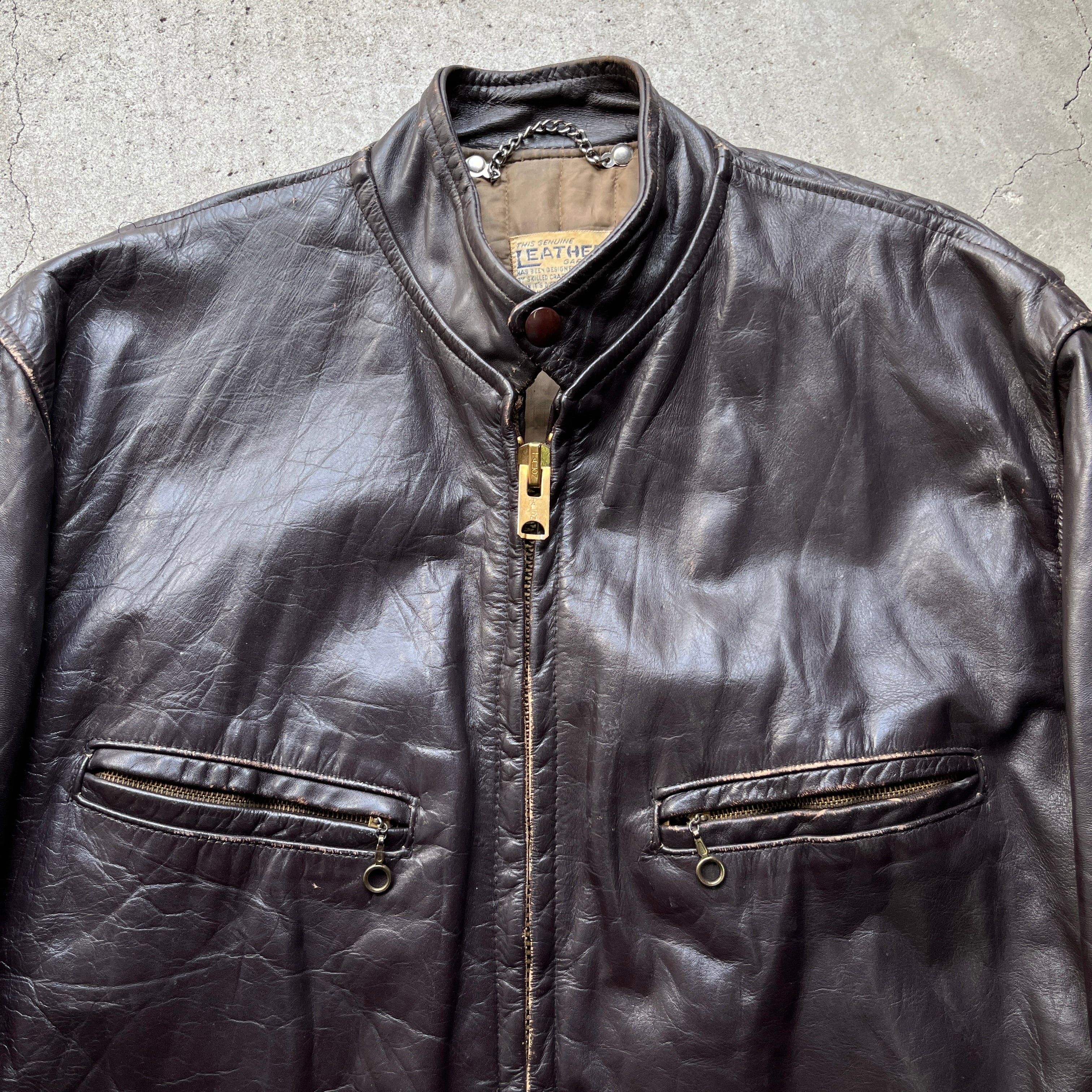 年代 THIS GENUINE LEATHER GARMENT シングルライダース