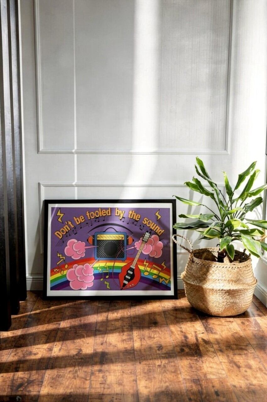 DHD(M)023【フレーム付きインテリアポスターA2　アンプ】