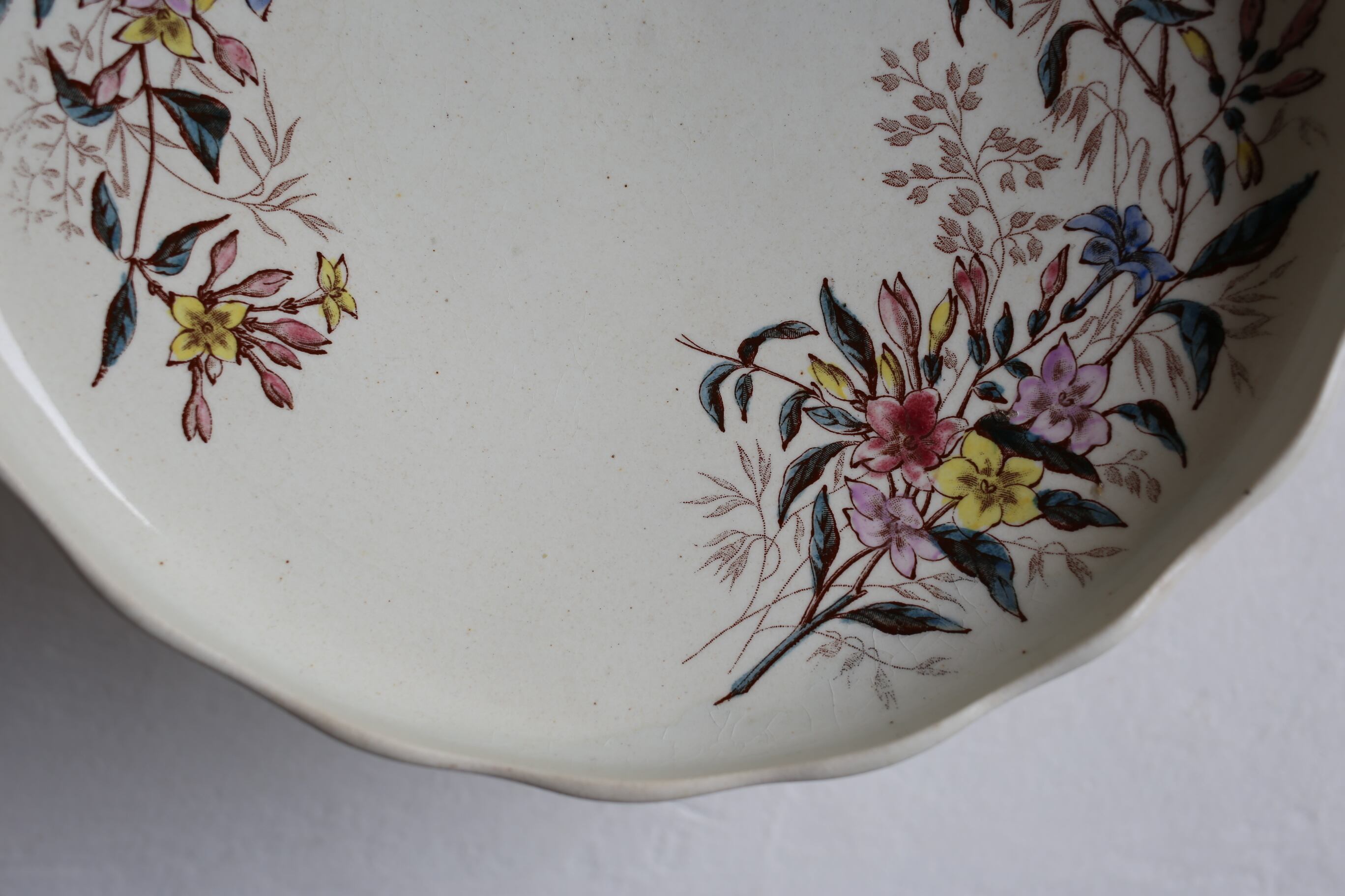 コンポティエ　クレールフォンテーヌ JASMINフランスアンティーク　約24cm コンポティエ クレールフォンテーヌ JASMINフランスアンティーク 約24cm