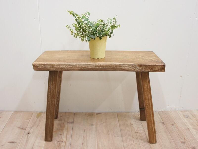 オールドチーク 一枚板 スツール 60cm | アジアンファクトリー