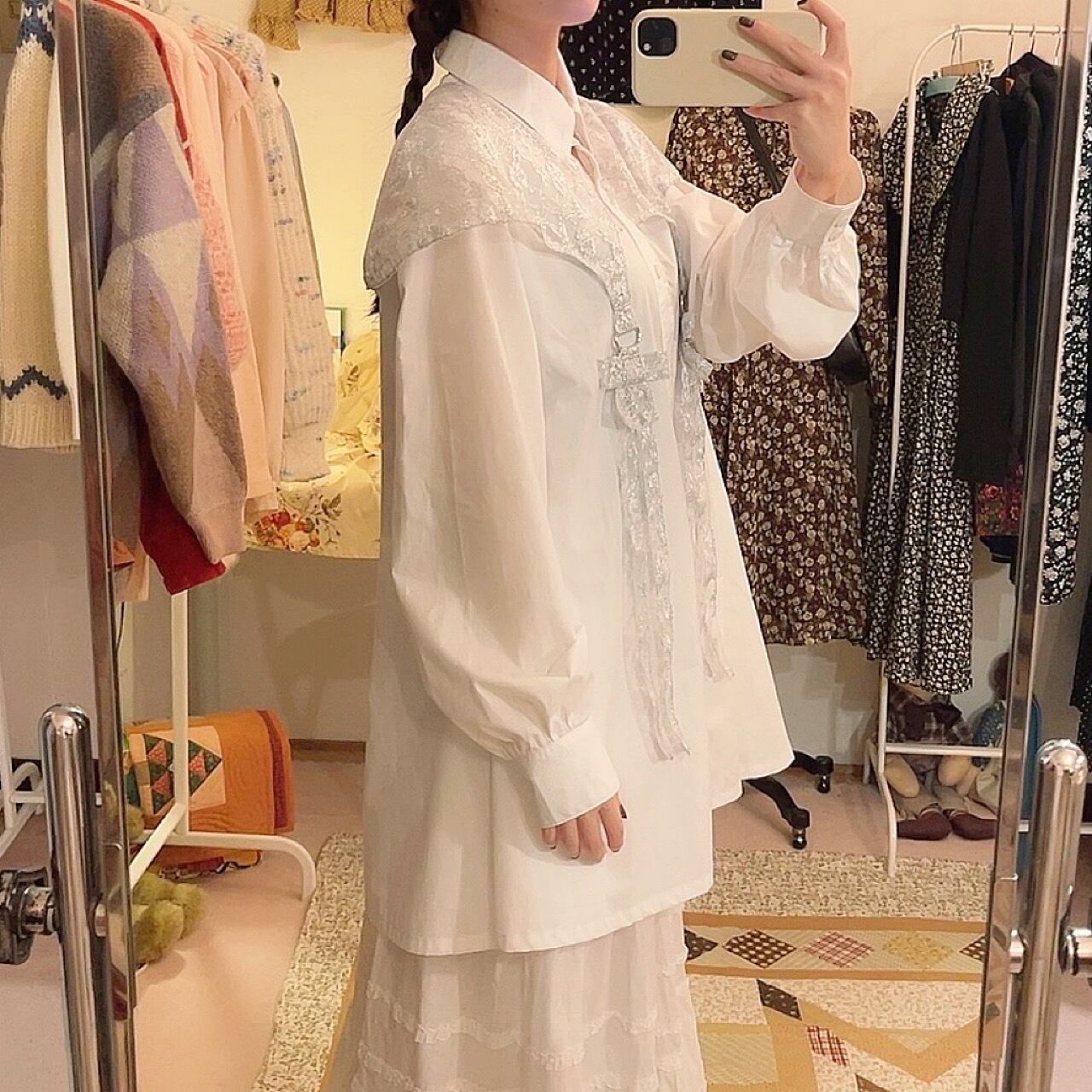 original : spark ribbon shirt mini one-piece