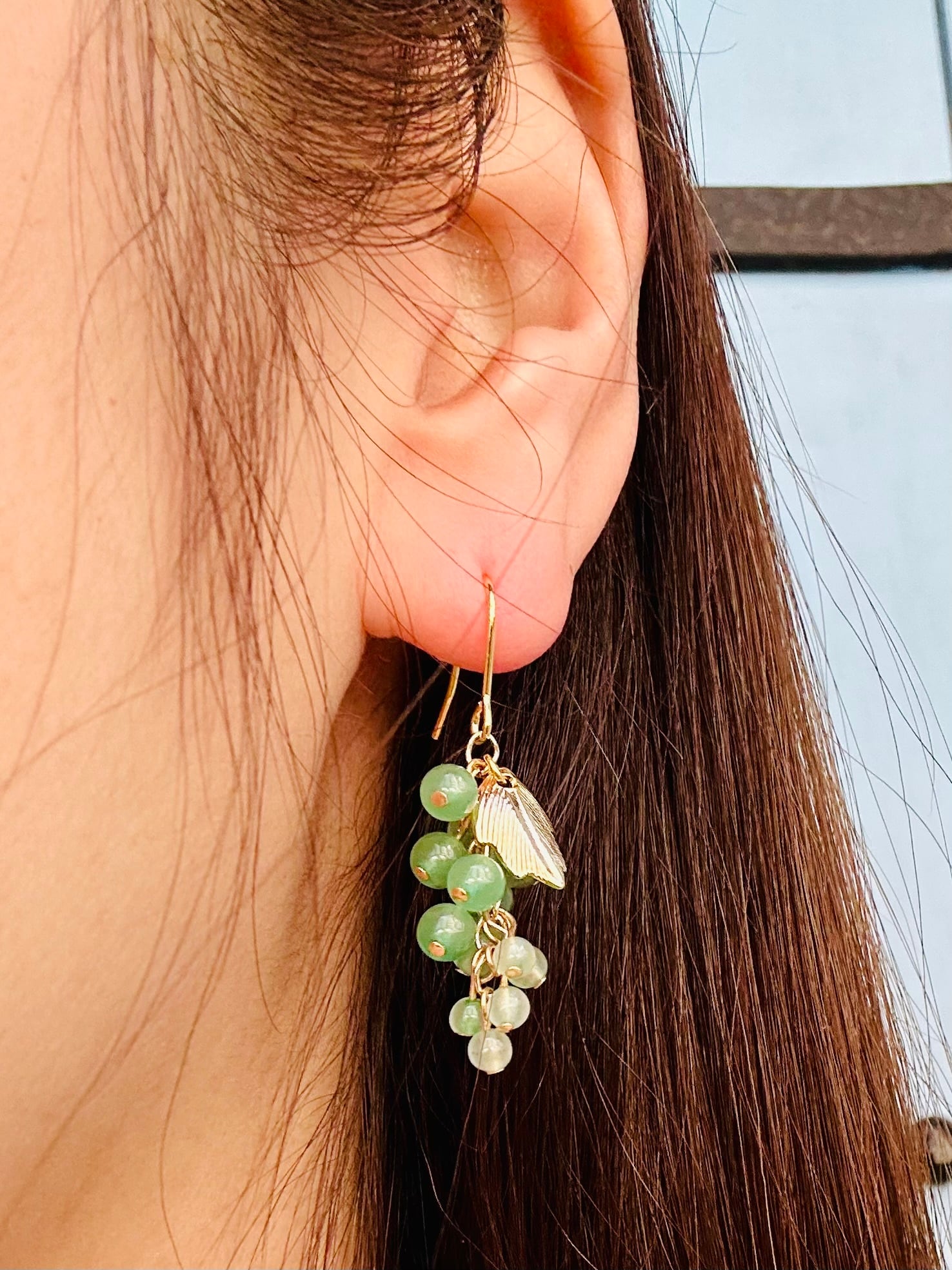 天然石ぶどうのピアス：アメジスト/ゴールドタイプ | Grapeful Life