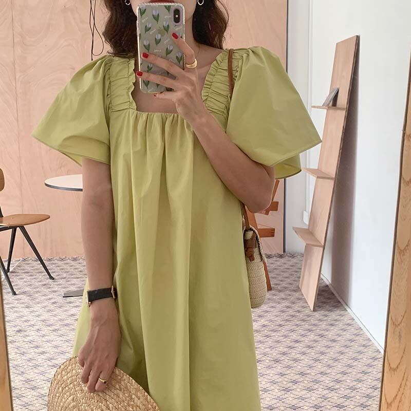 サイドホルタードレス サマールーズ薄手Aラインロングスカート 夏物 ビッグFスモールZ韓国43268235779