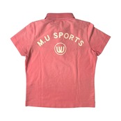 M.U SPORTS ミエコウエサコ スパンコール&ワッペン 半袖ポロシャツ 40/ピンク/ゴルフ