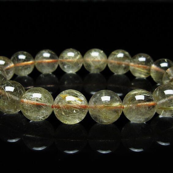 ルチルクォーツ ブレスレット 11mm タイチンルチル ブレスレット メール便可 [M便 1/10] 111-49168