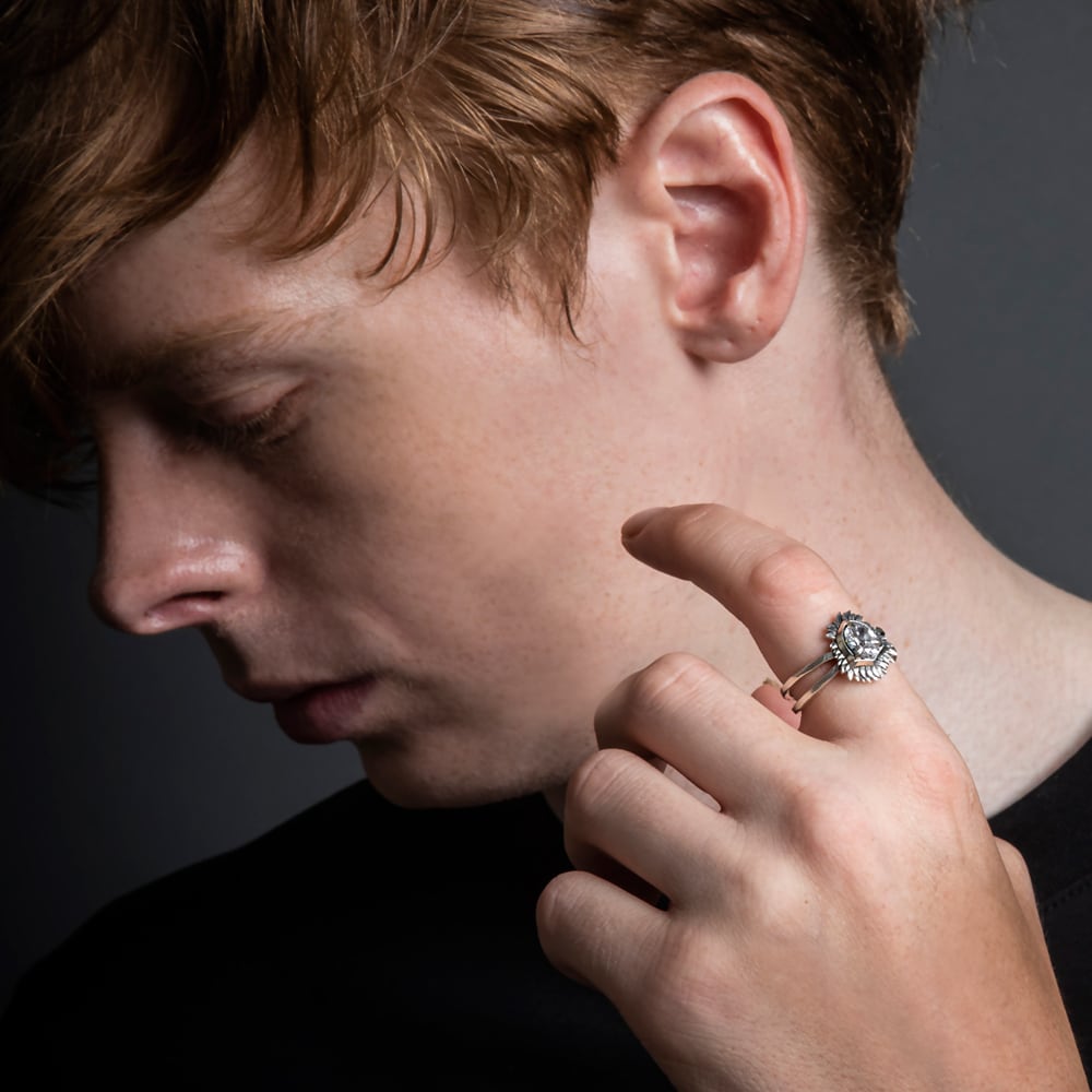 特別価格】ウイングシールドリンクﾞACR0283 Wing shield ring シルバー