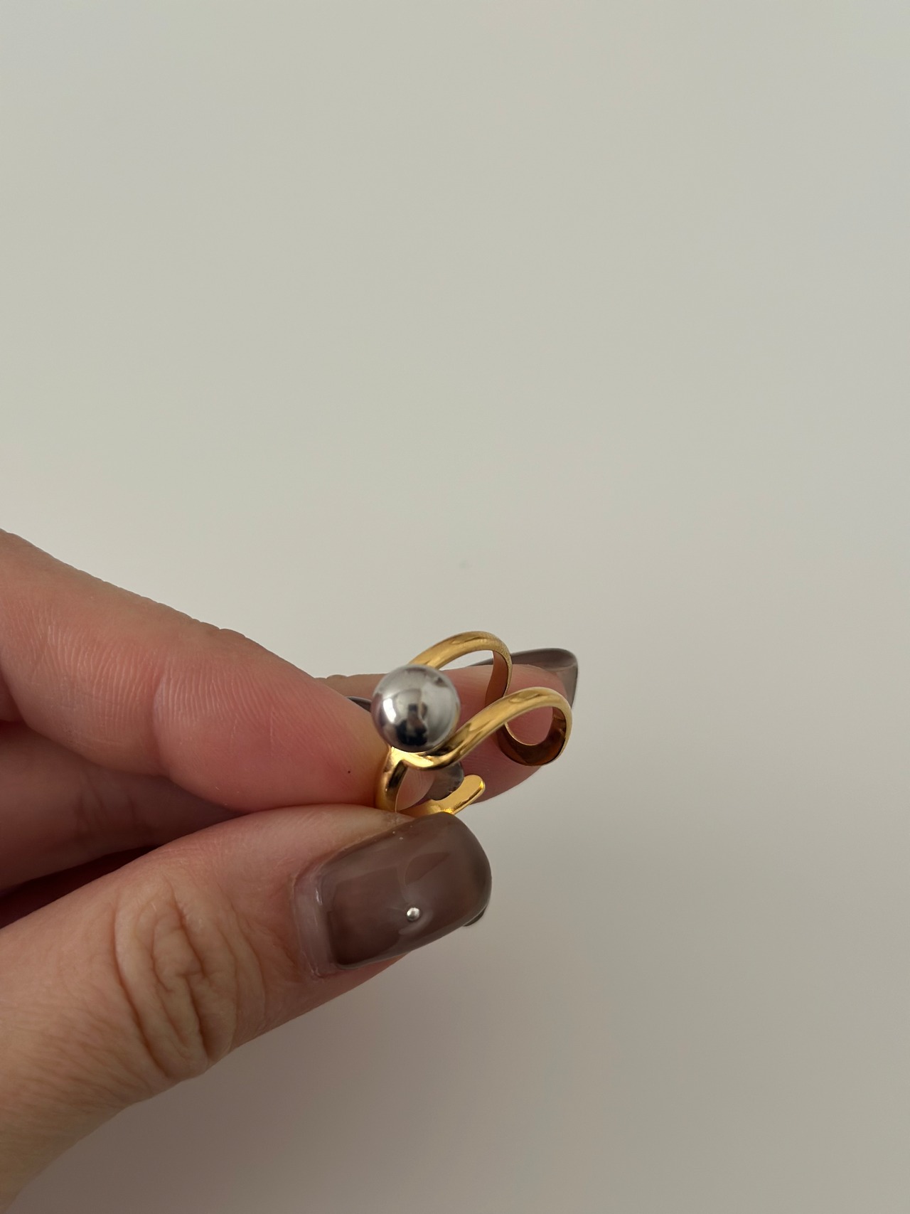 SS バイカラーボールオンリング