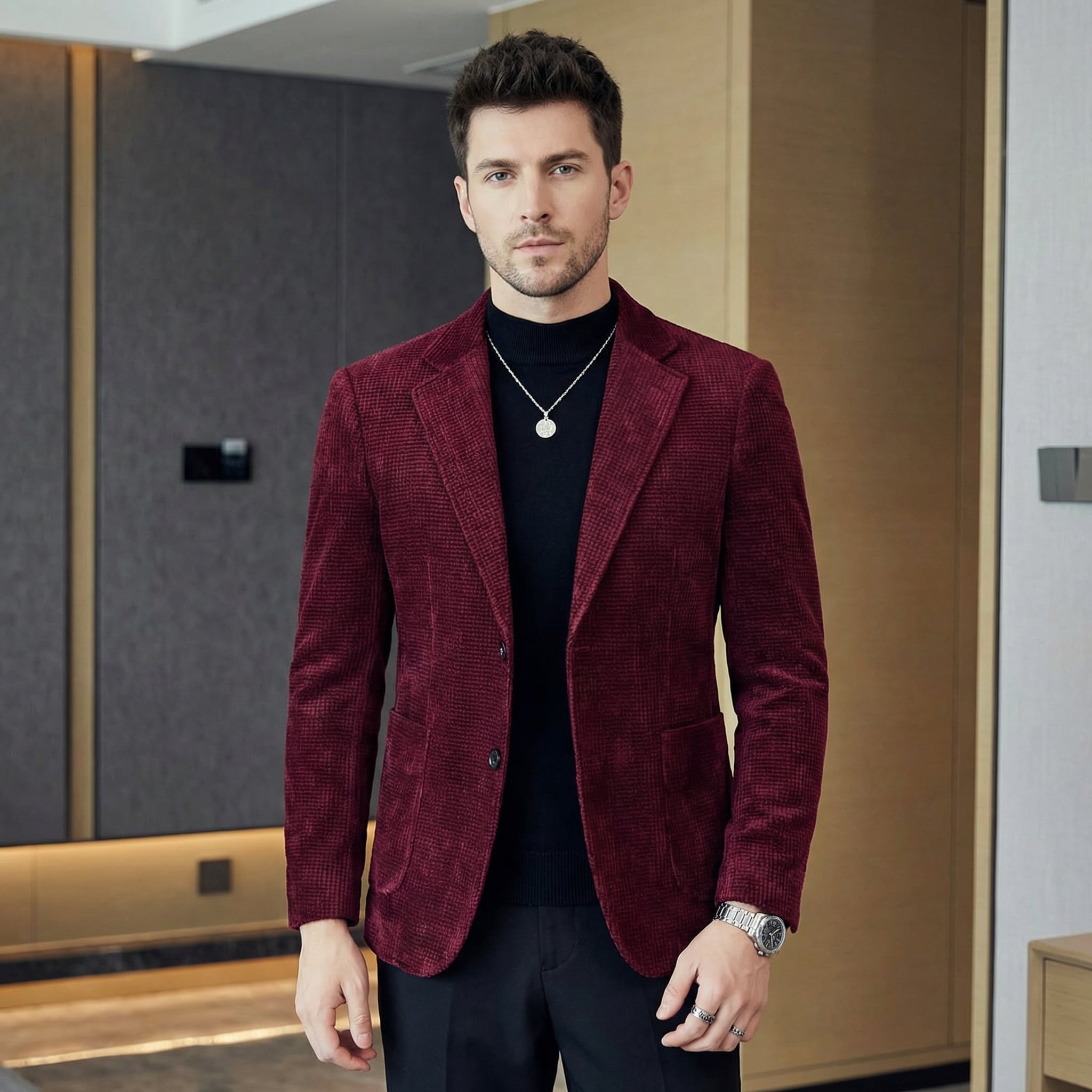 ワッフルチェックジャケット(4color) M0735