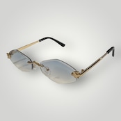 Be Crest Rimless Sunglasses - Gold / Gray(56)