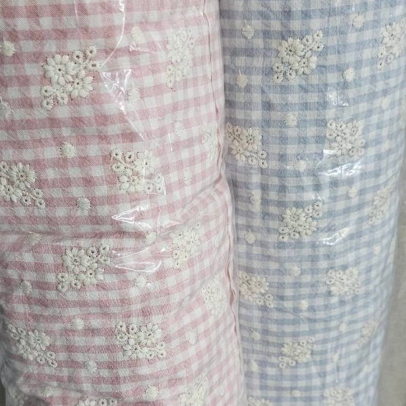 【生地】flower check / カット済み