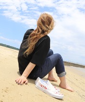 RAISE MIDDLE FINGER - 刺繍Tee(ビッグシルエット) (Sサイズ)