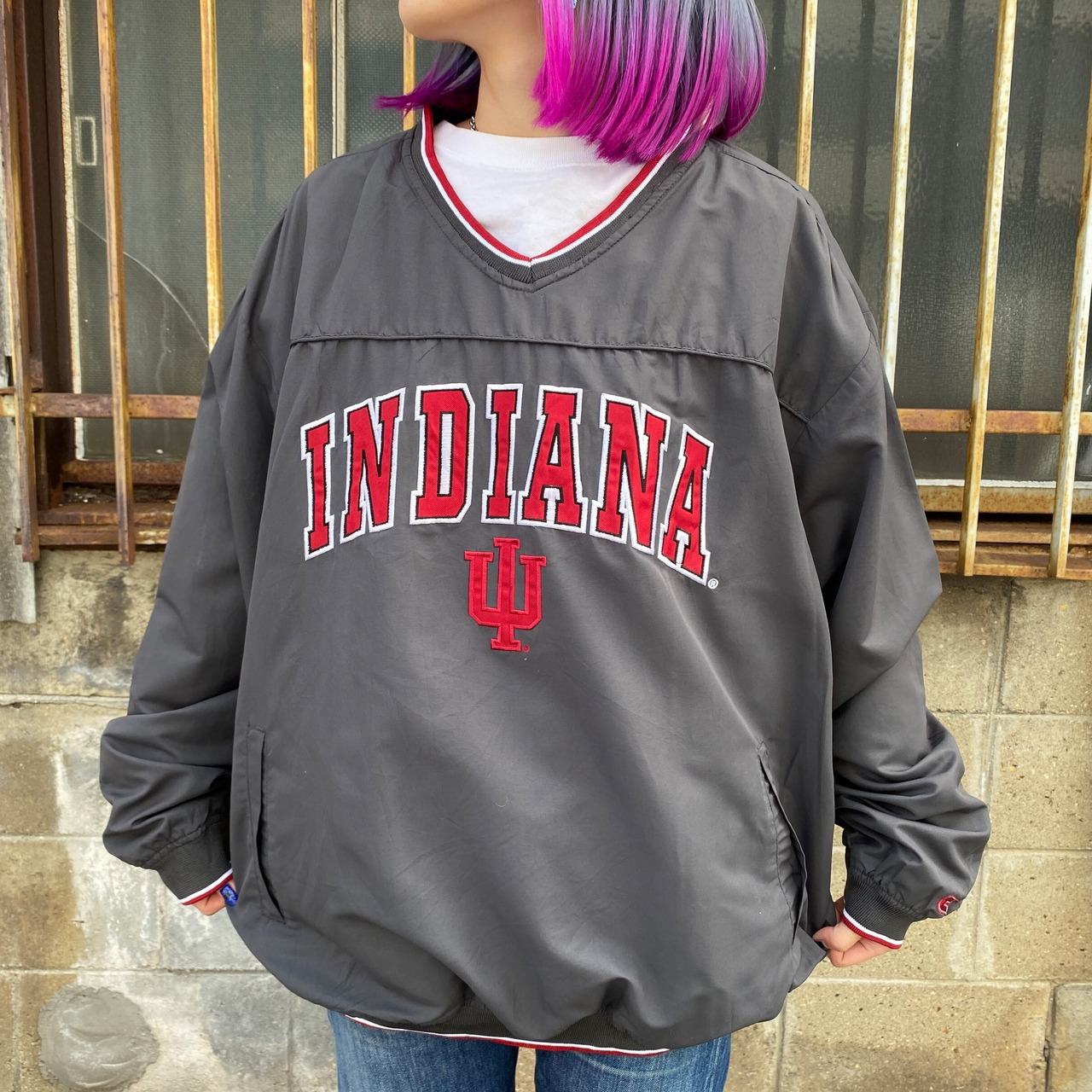 ビッグサイズ INDIANA カレッジチーム ウォームアッププルオーバー 