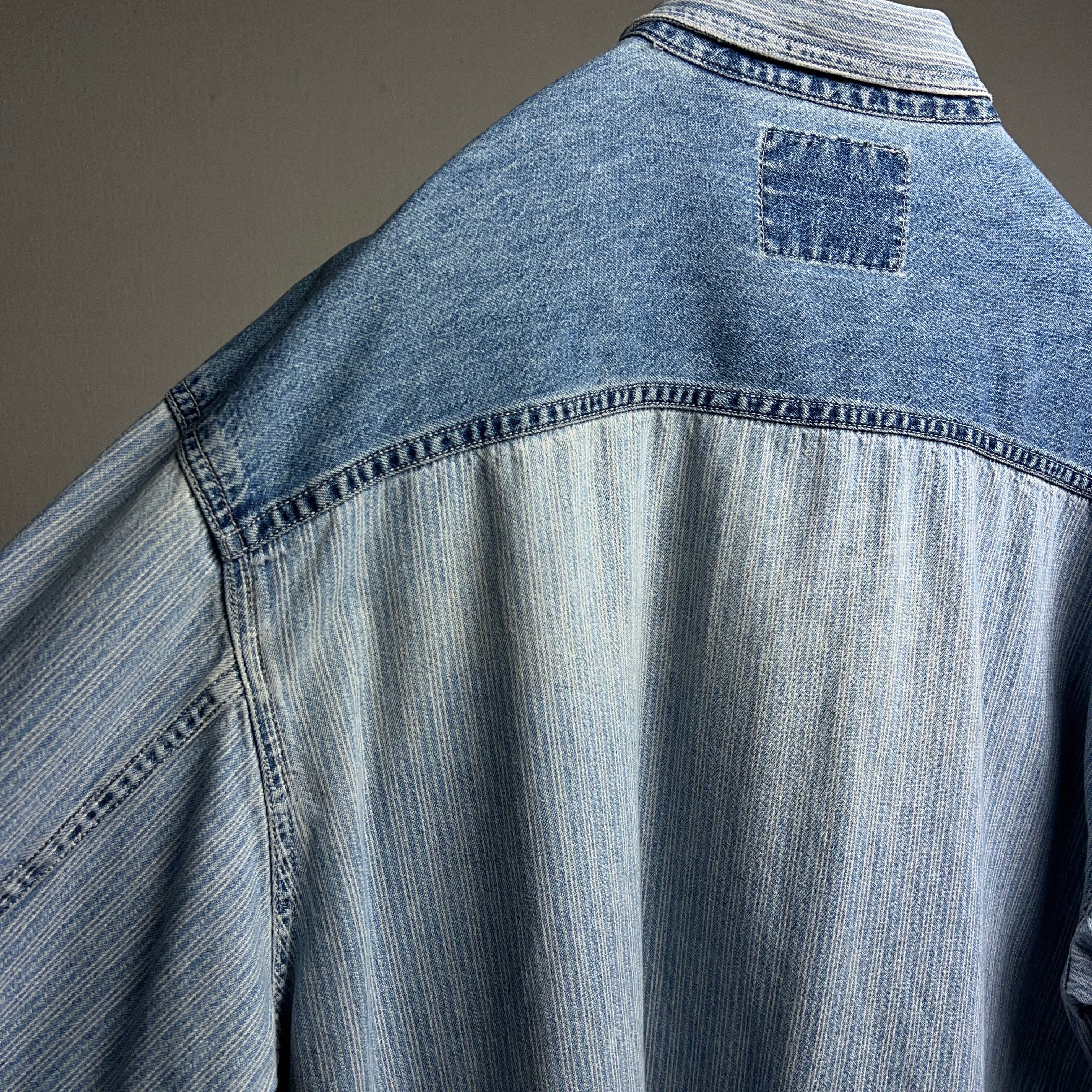90's Levi's Hickory Stripe Denim Shirt 90年代 リーバイス