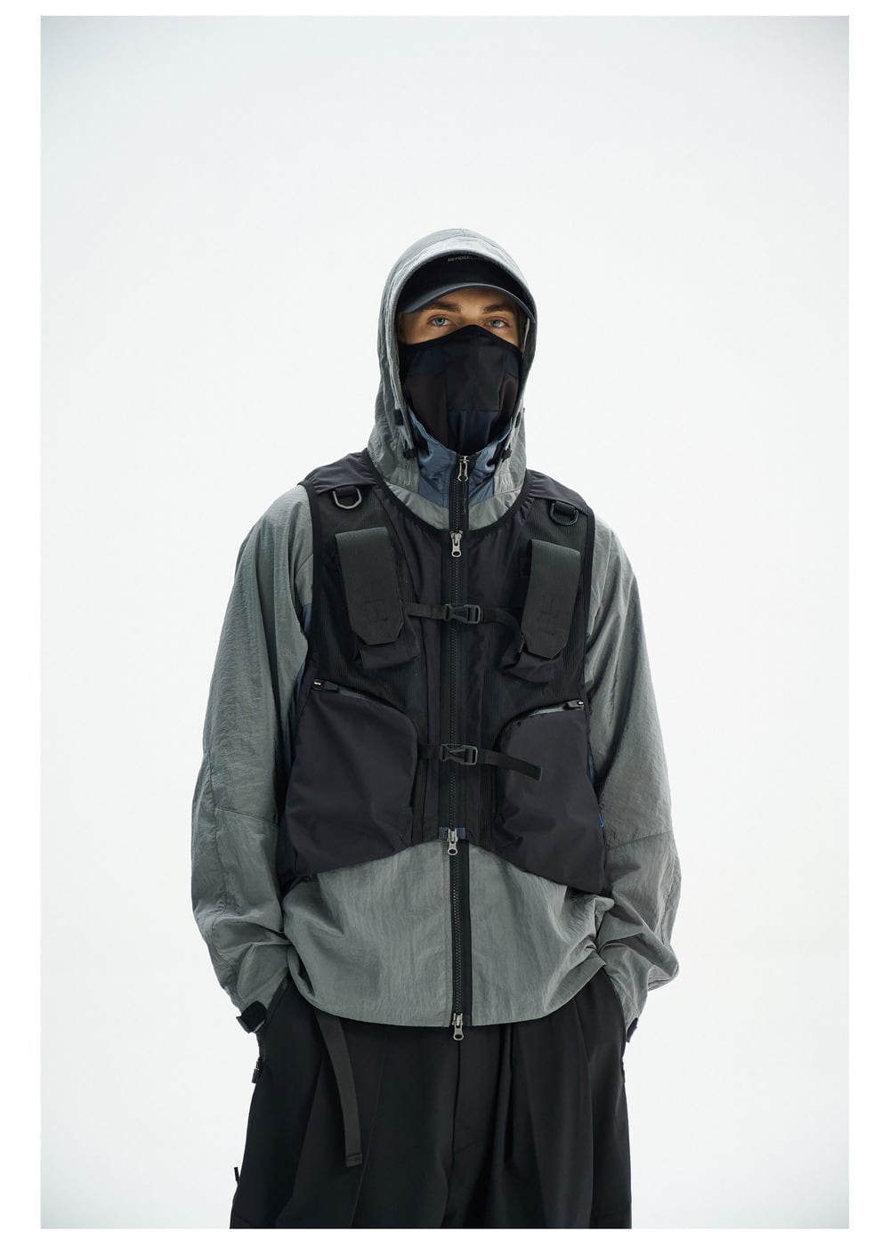VAN Jacket / マルチポケットタクティカルダウンベスト M ブラック REINDEE LUSION 24SS タクティカルマルチポケットベスト | テック